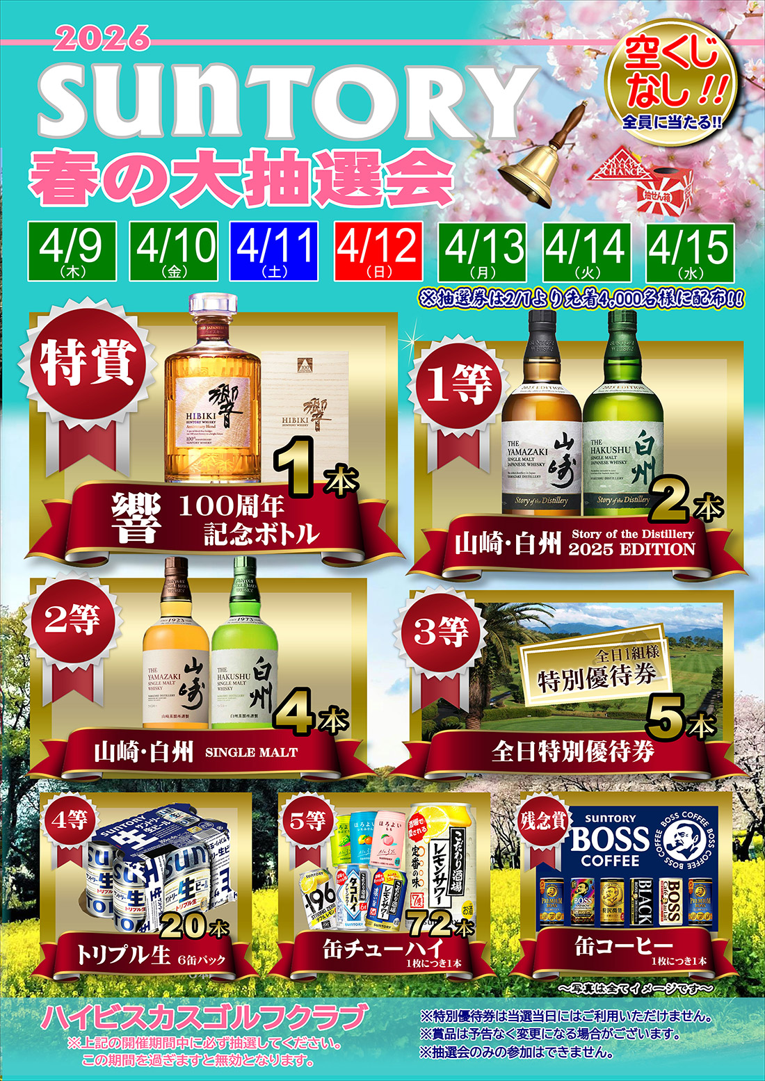 SUNTORY春の大抽選会のご案内